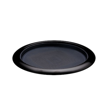 Service Ideas Tray with Removable Insert, 9" Round, Stainless Steel, Black Onyx TR119RIBX